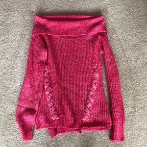 Bright Pink OTS sweater